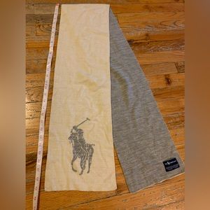 Classic Ralph Lauren Wool Beige and Grey Wool Scarf